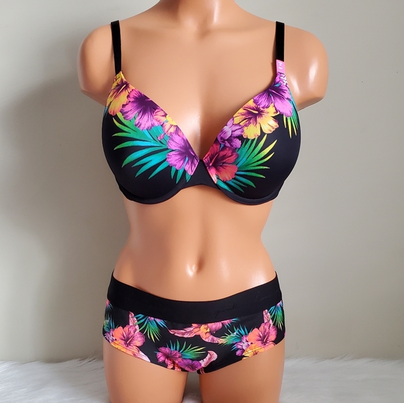 PINK Victoria's Secret Other - VS PINK PUSH-UP BRA 36D + HIPSTER PANTY L